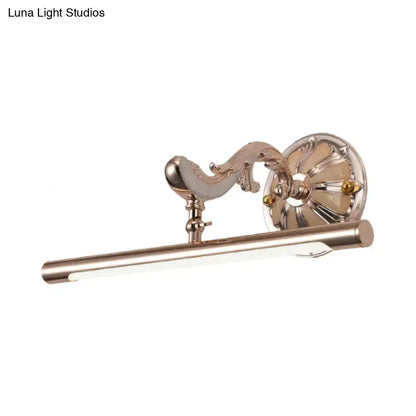Modern ornate gold floral wall mount bathroom lamp