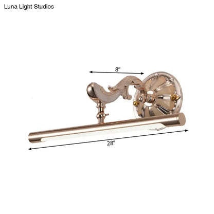 Modern ornate gold floral wall mount bathroom lamp