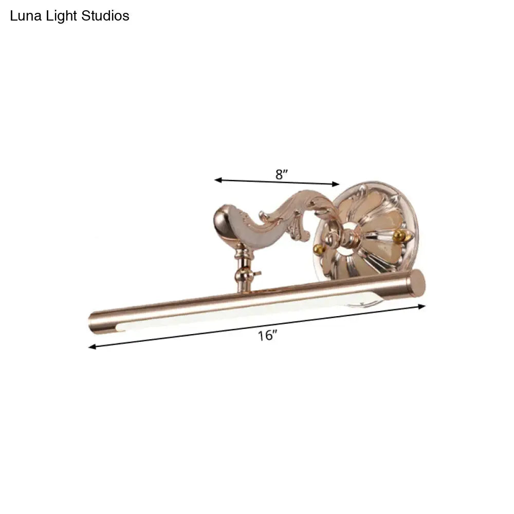 Modern ornate gold floral wall mount bathroom lamp