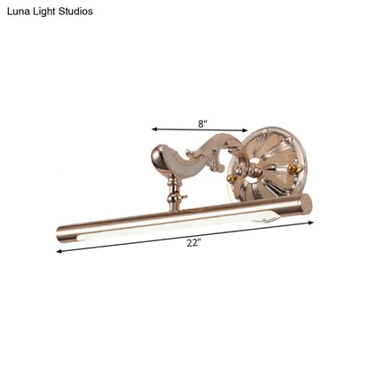 Modern ornate gold floral wall mount bathroom lamp