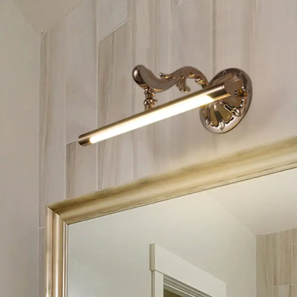 Modern ornate gold floral wall mount bathroom lamp