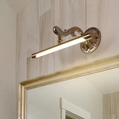 Modern ornate gold floral wall mount bathroom lamp
