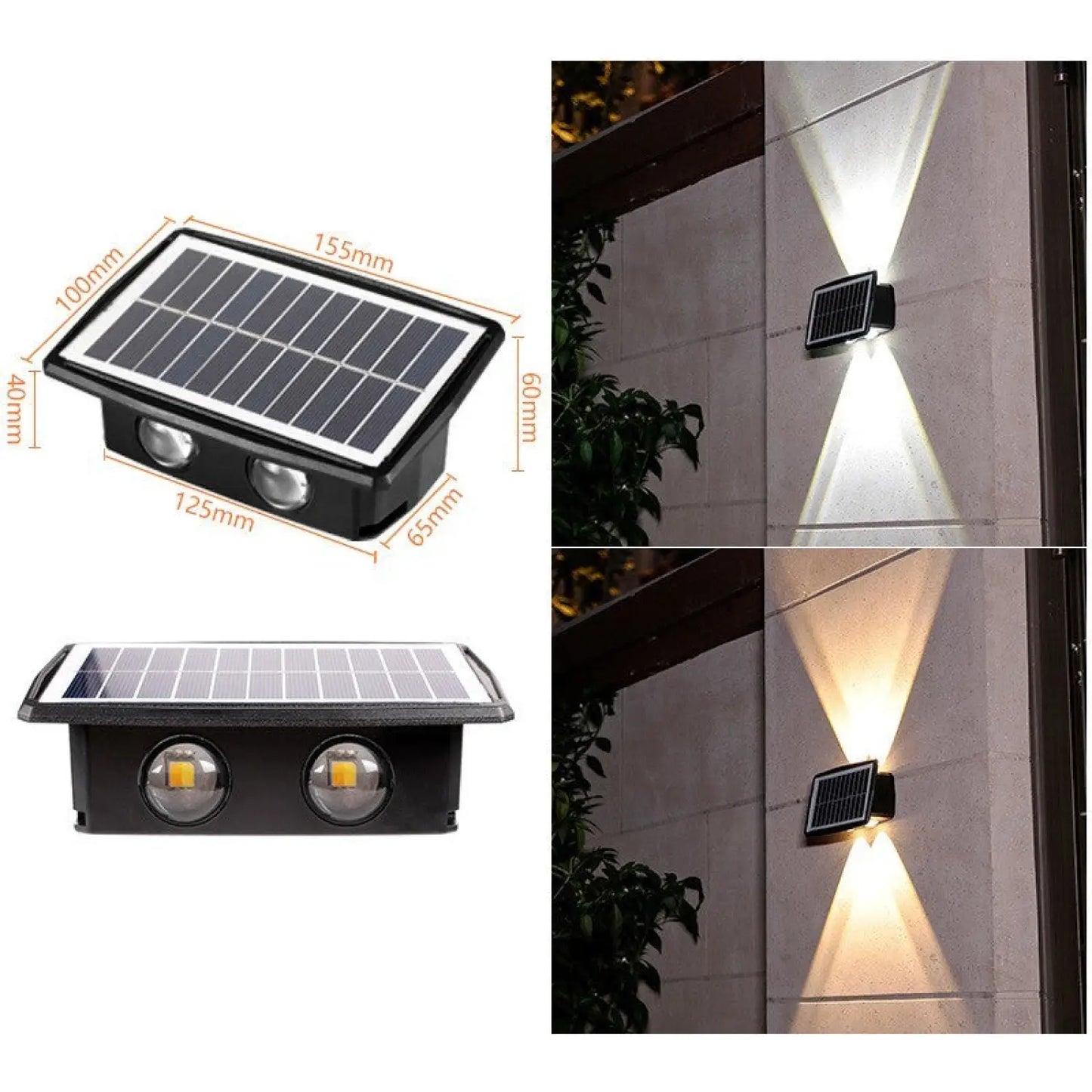 Modern Outdoor Solar Wall Lights with Waterproof Design