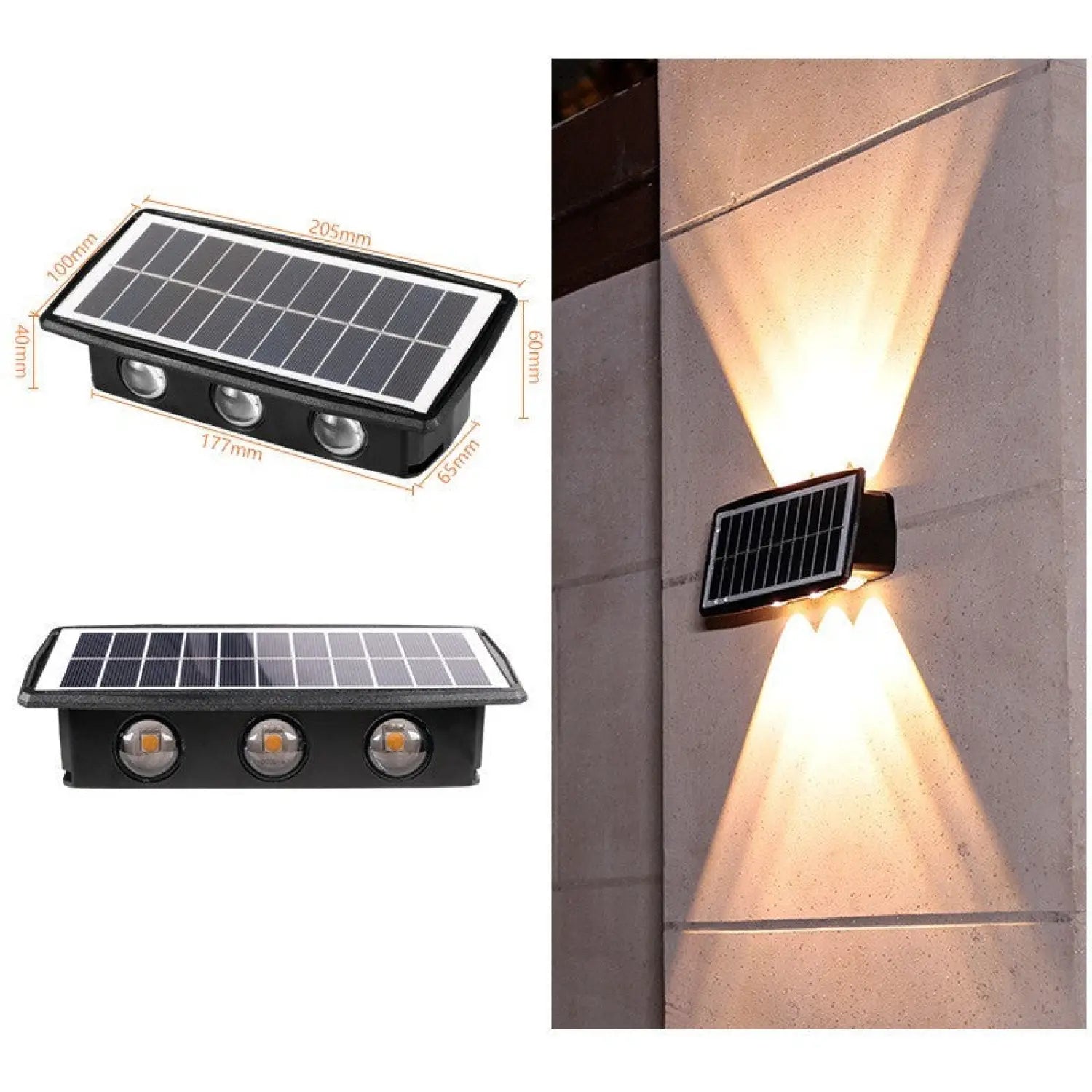 Modern Outdoor Solar Wall Lights with Waterproof Design