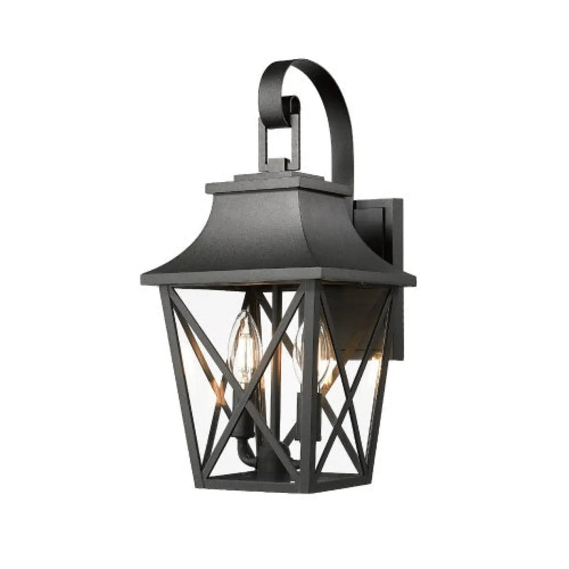 Modern Outdoor Wall Light Fixture with 2 Waterproof Glass Lights