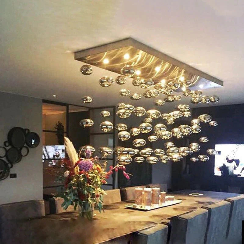 DecorBites™ Modern Oval Bubble Ball LED Chandelier Lighting Dining Room Light Fixtures