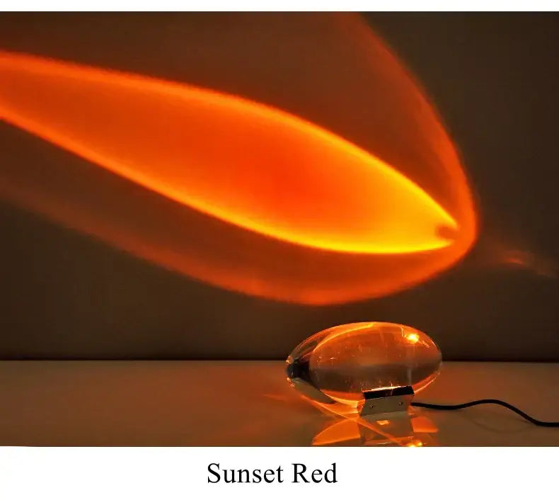 Modern oval crystal led table lamp for bedroom ambient lighting