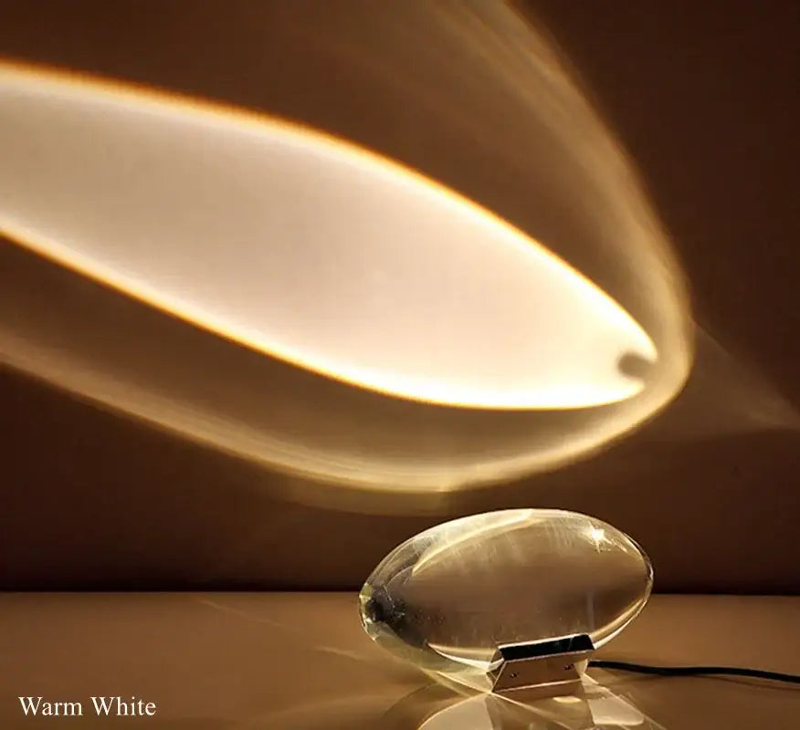 Modern oval crystal led table lamp for bedroom ambient lighting