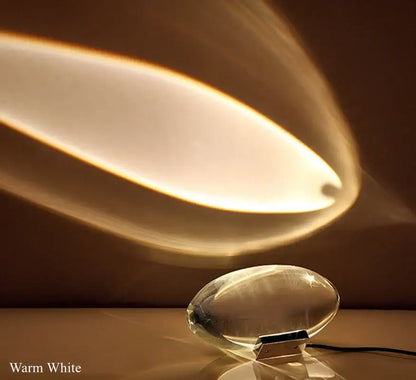 Modern oval crystal led table lamp for bedroom ambient lighting