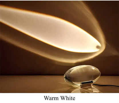 Modern oval crystal led table lamp for bedroom ambient lighting