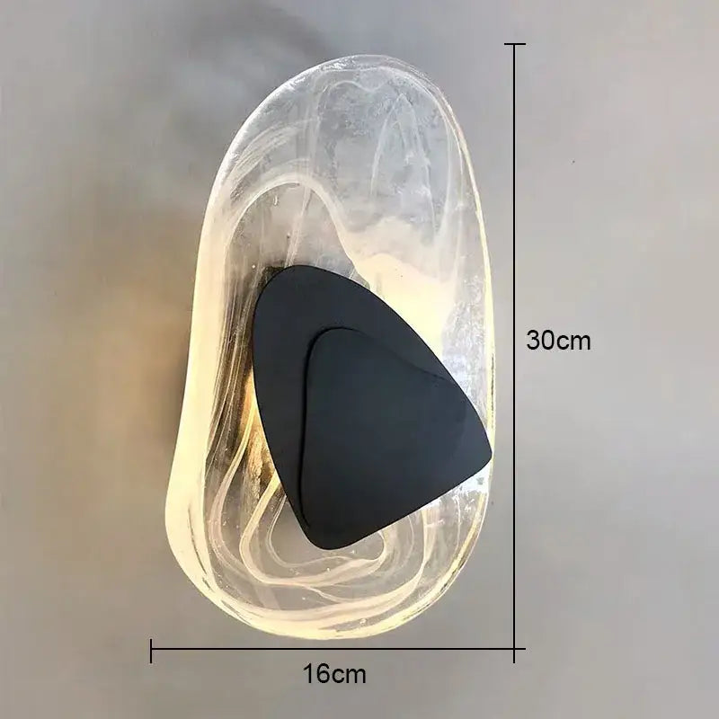 Modern oval crystal wall lamp for bedroom with abstract filament