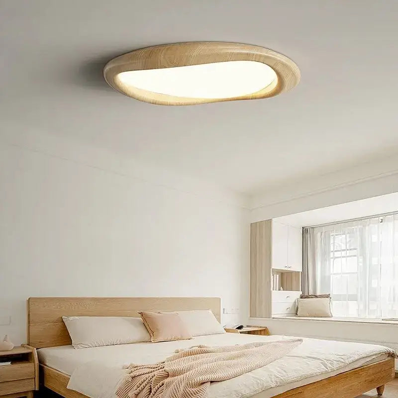 Modern oval decorbites led wood chandelier for living room lighting