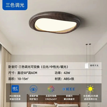 Modern oval led wood chandelier for living room lighting
