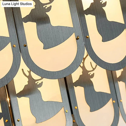Modern oval glass deer suspension light – dining room 110v-120v