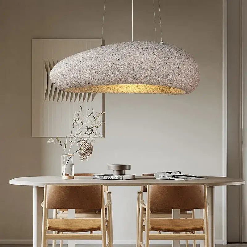 Modern oval gray and gold pendant lights dining room loft