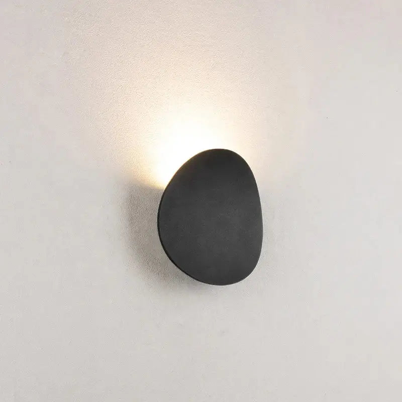 Modern oval gray & dark gray led wall lamp garden waterproof lighting