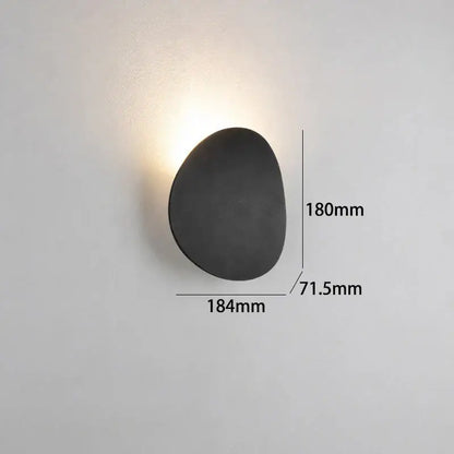 Modern oval gray & dark gray led wall lamp garden waterproof lighting