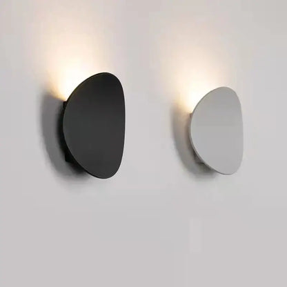 Modern oval gray & dark gray led wall lamp garden waterproof lighting