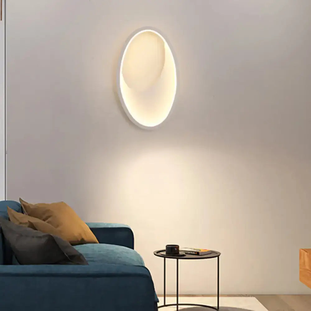 Modern oval white & black led wall lamp bedroom 110v-120v