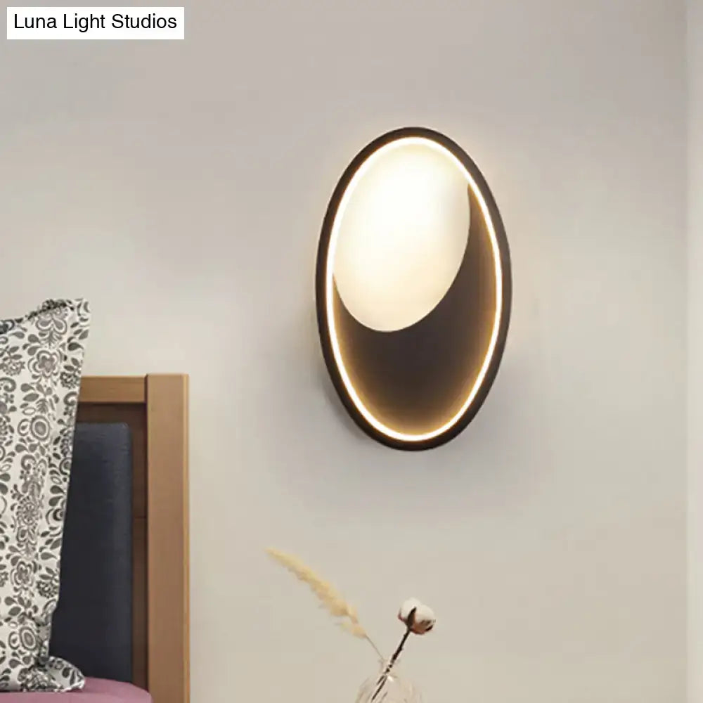 Modern oval white & black led wall lamp bedroom 110v-120v