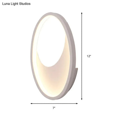 Modern oval white & black led wall lamp bedroom 110v-120v