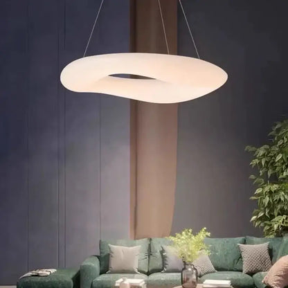 Modern oval white cozy cotton ceiling chandelier for bedroom