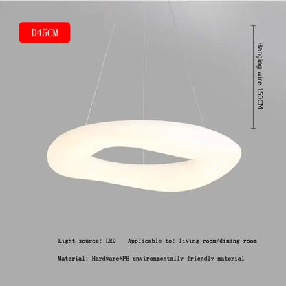 Modern oval white cozy cotton ceiling chandelier for bedroom