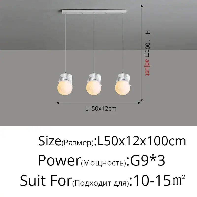 Modern panda bear bedroom wall lamp white glass pendant light