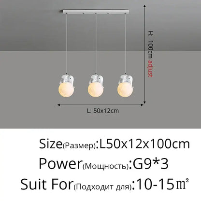 Modern panda bear bedroom wall lamp white glass pendant light