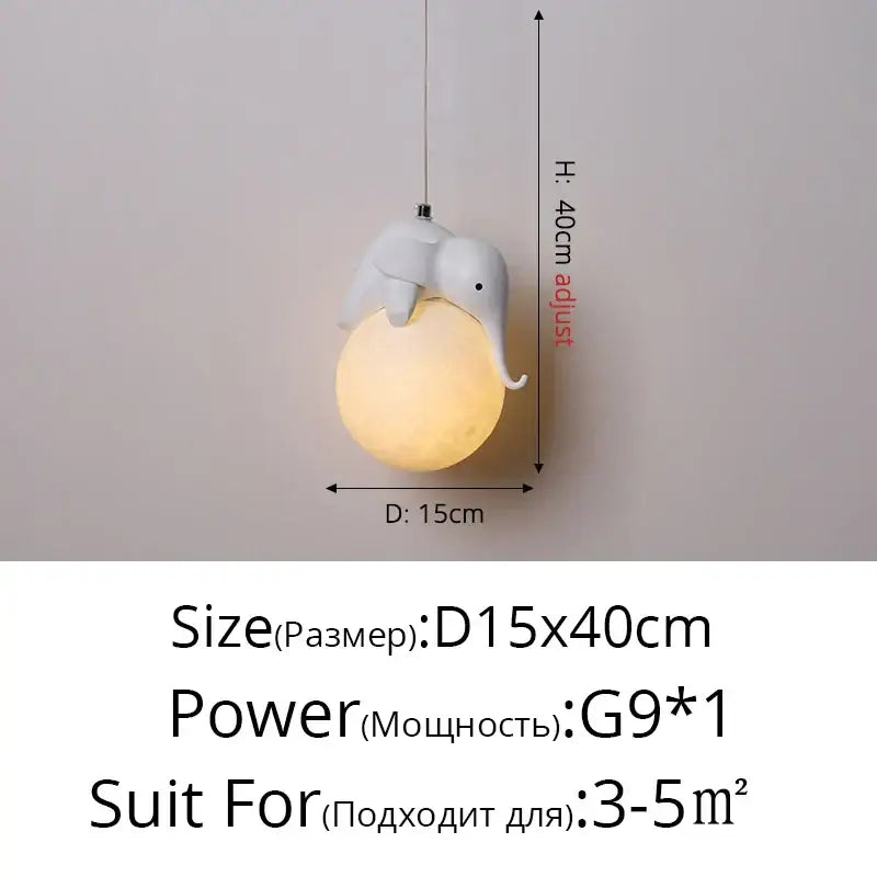 Modern panda bear bedroom wall lamp white glass pendant light