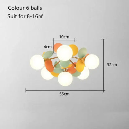 Modern pastel balloon ceiling light fixture for kids bedroom