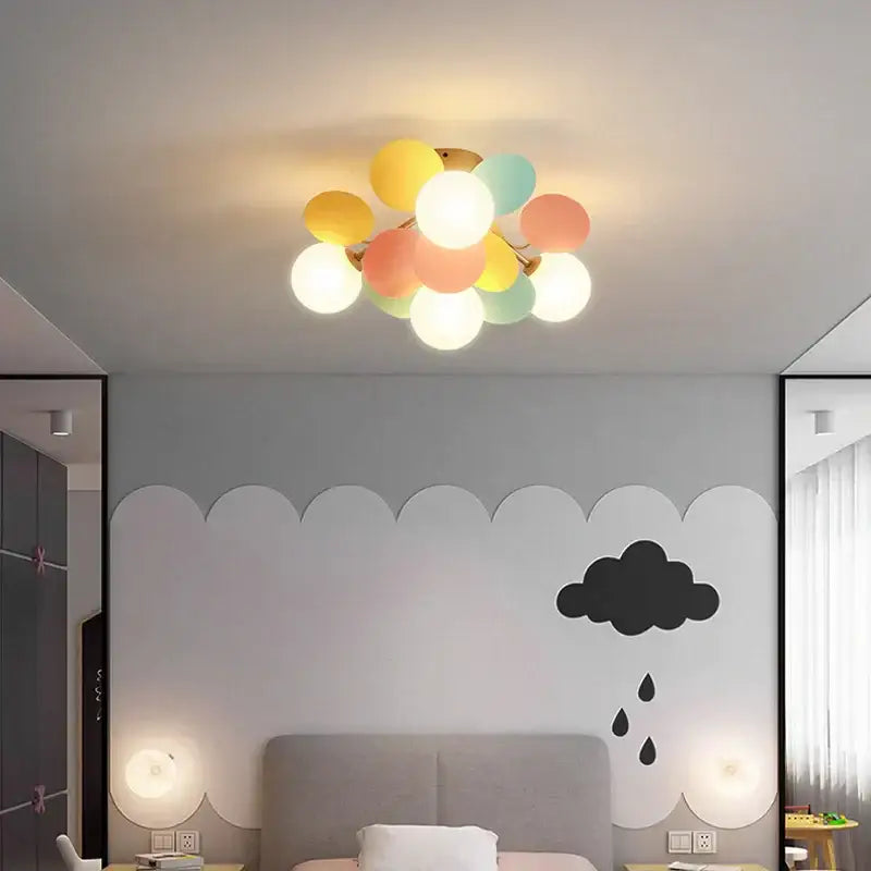 Modern pastel balloon ceiling light fixture for kids bedroom