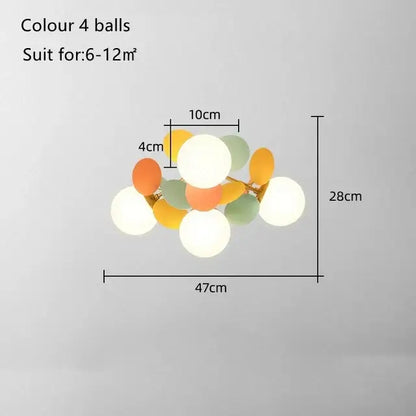 Modern pastel balloon ceiling light fixture for kids bedroom