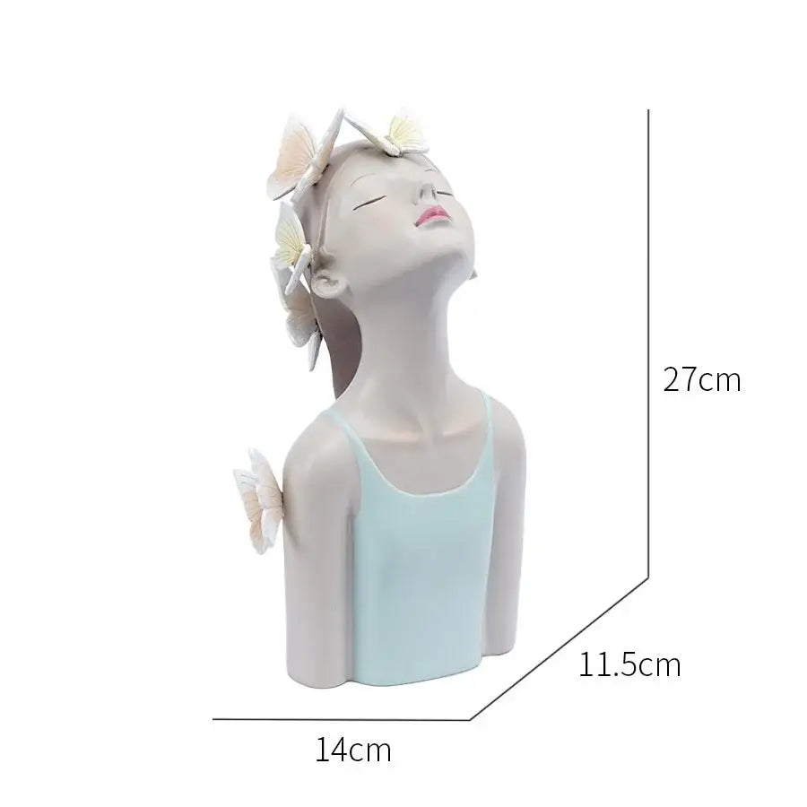 Modern pastel butterfly girl sculptures bedroom decor figurines