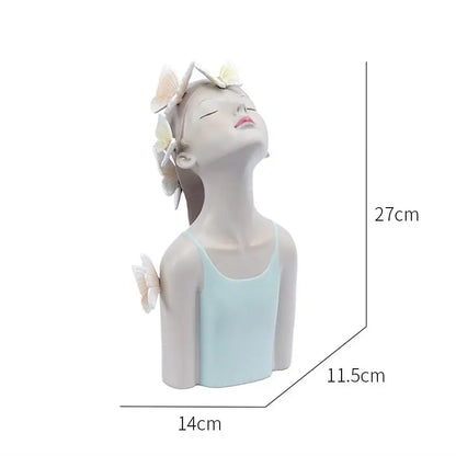 Modern pastel butterfly girl sculptures bedroom decor figurines