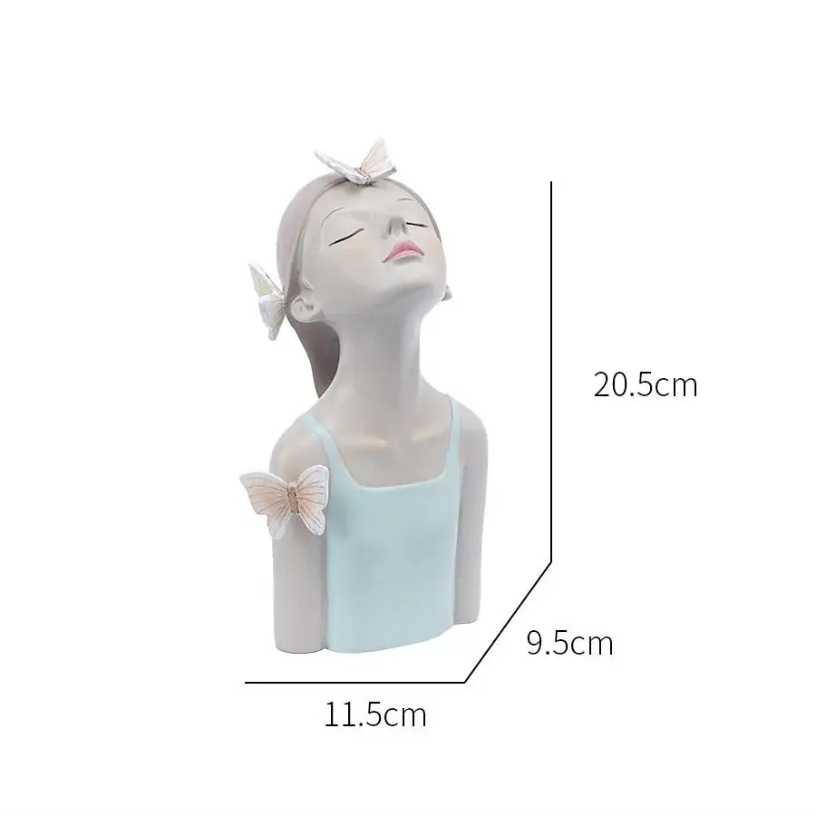 Modern pastel butterfly girl sculptures bedroom decor figurines