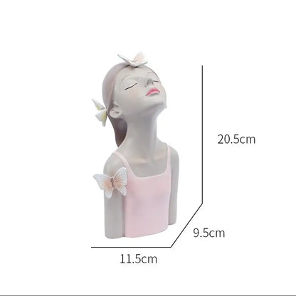Modern pastel butterfly girl sculptures bedroom decor figurines