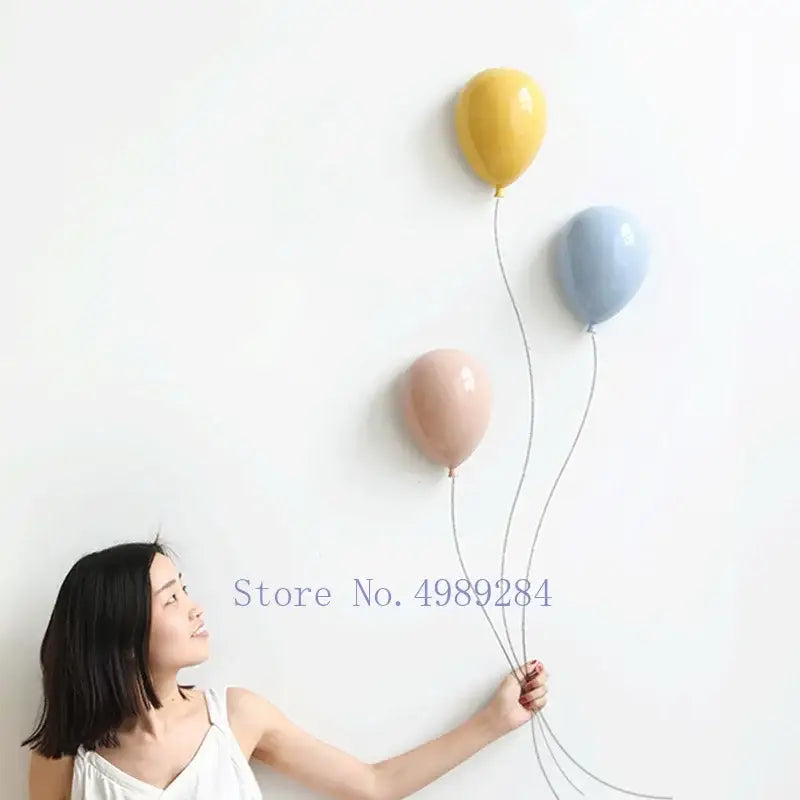 Modern pastel ceramic balloon wall hanging decoration for children room