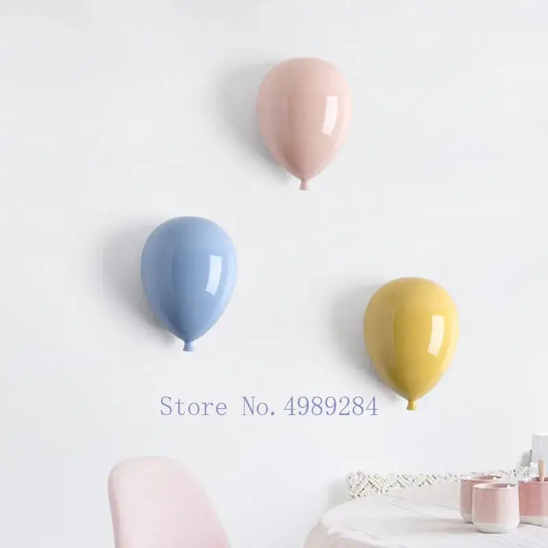 Modern pastel ceramic balloon wall hanging decoration for children room