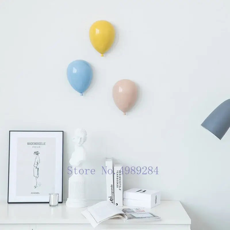 Modern pastel ceramic balloon wall hanging decoration for children room