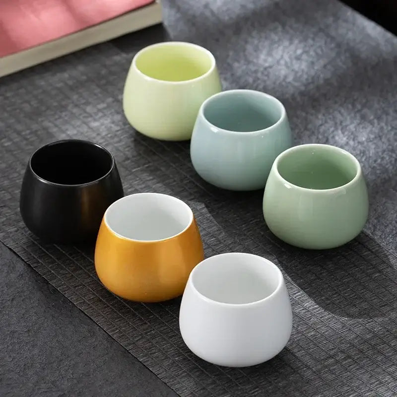 Modern pastel ceramic kungfu tea cup set dining room drinkware