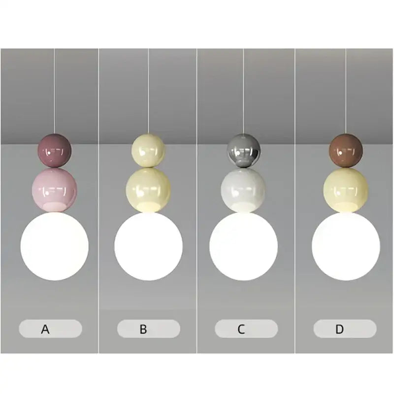 Modern pastel cream nordic led pendant light bedroom glass lamp