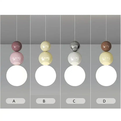 Modern pastel cream nordic led pendant light bedroom glass lamp