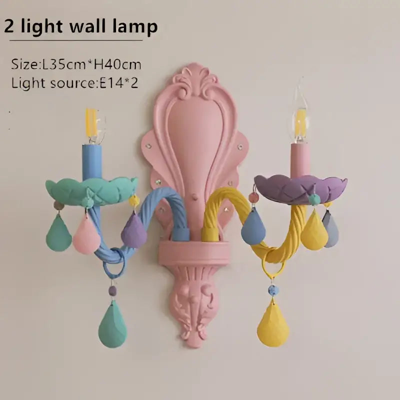 Modern pastel crystal chandelier bedroom luminaire