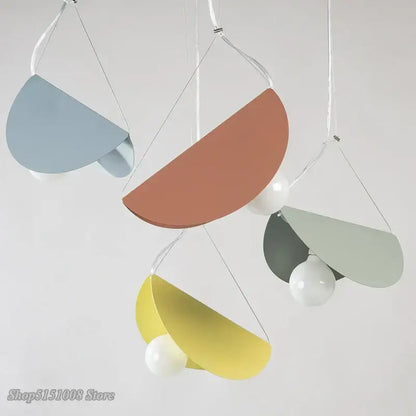 Modern pastel geometric iron pendant light for dining room