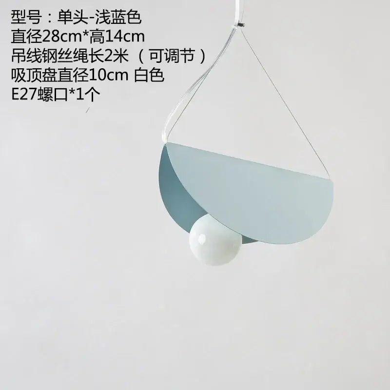 Modern pastel geometric iron pendant light for dining room