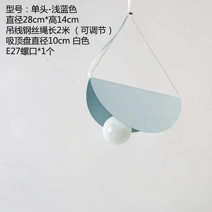 Modern pastel geometric iron pendant light for dining room