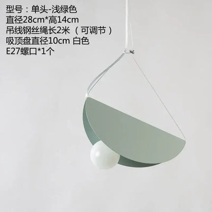 Modern pastel geometric iron pendant light for dining room