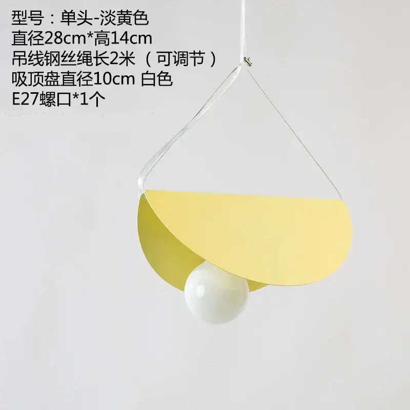 Modern pastel geometric iron pendant light for dining room