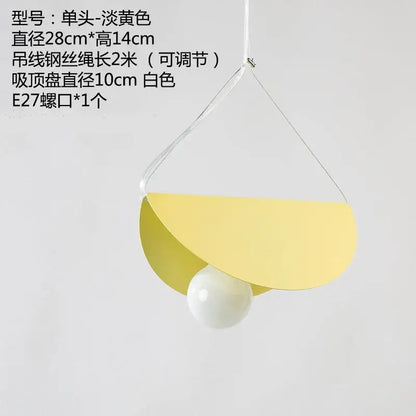 Modern pastel geometric iron pendant light for dining room
